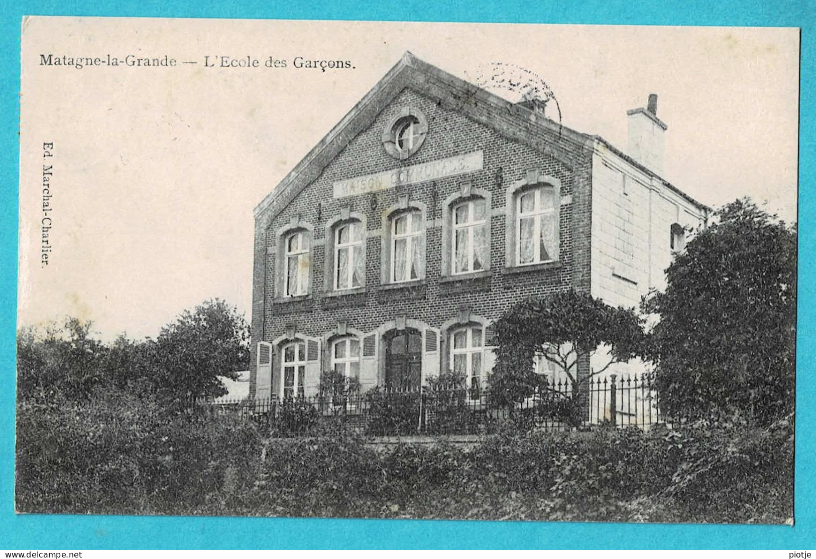 * Matagne La Grande - Doische (Namur - La Wallonie) * (Ed. Marchal - Charlier) L'école Des Garçons, School, TOP, Rare - Doische