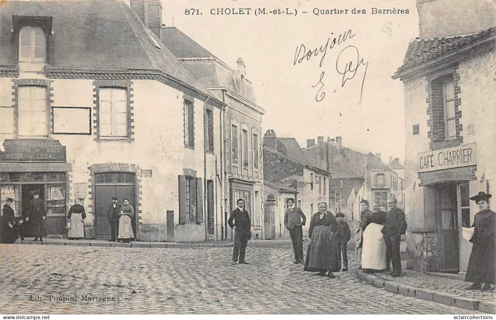 Cholet        49          Quartier Des Barrières . Café Charrier    N° 871     Voir Scan) - Cholet