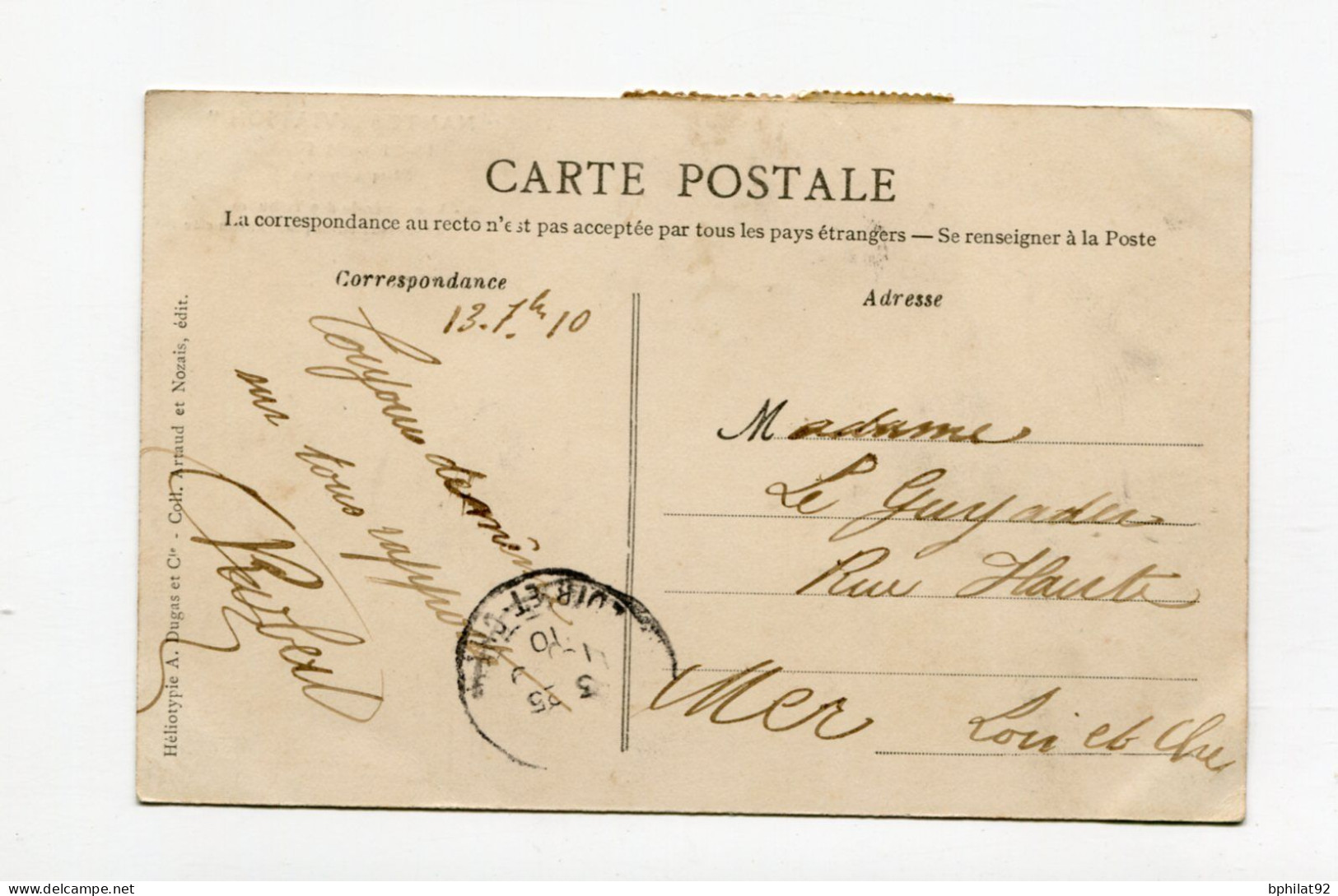 !!! CPA DU MEETING DE NANTES AVIATION DU 14 AU 21 AOUT 1910, AVEC VIGNETTE - Lettres & Documents