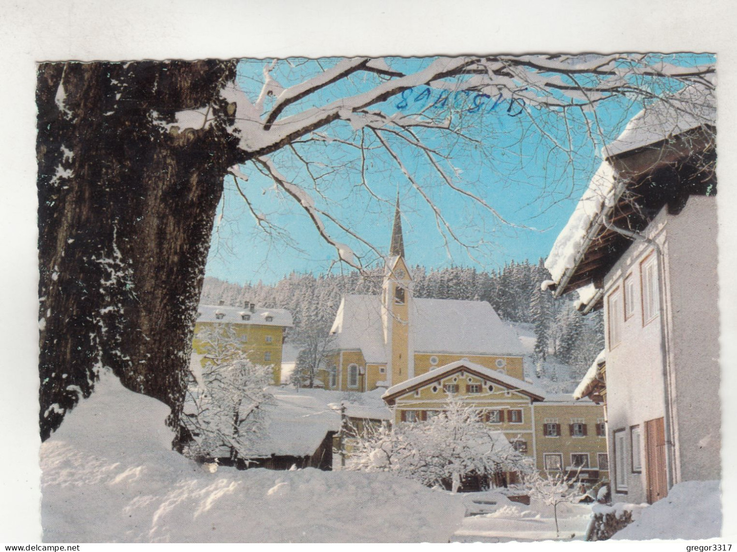 D3814) Wintersportplatz FIEBERBRUNN - Motiv Mit Pfarrkirche U. 1000jährigen Baum - Stark Verschneit - Fieberbrunn