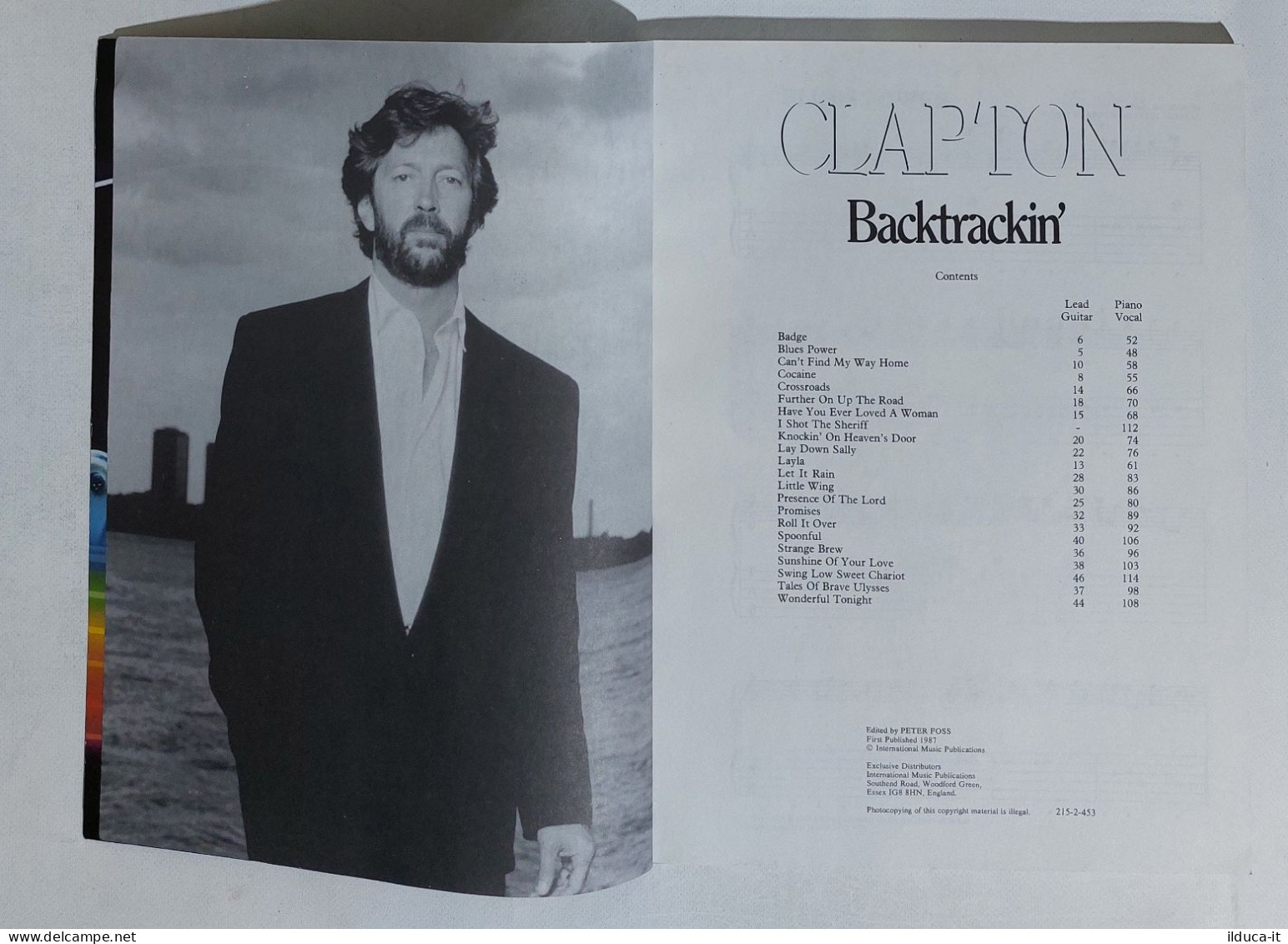 47897 SPARTITO MUSICALE - Eric Clapton - Backtrackin' - IMP 1987 - Partituren