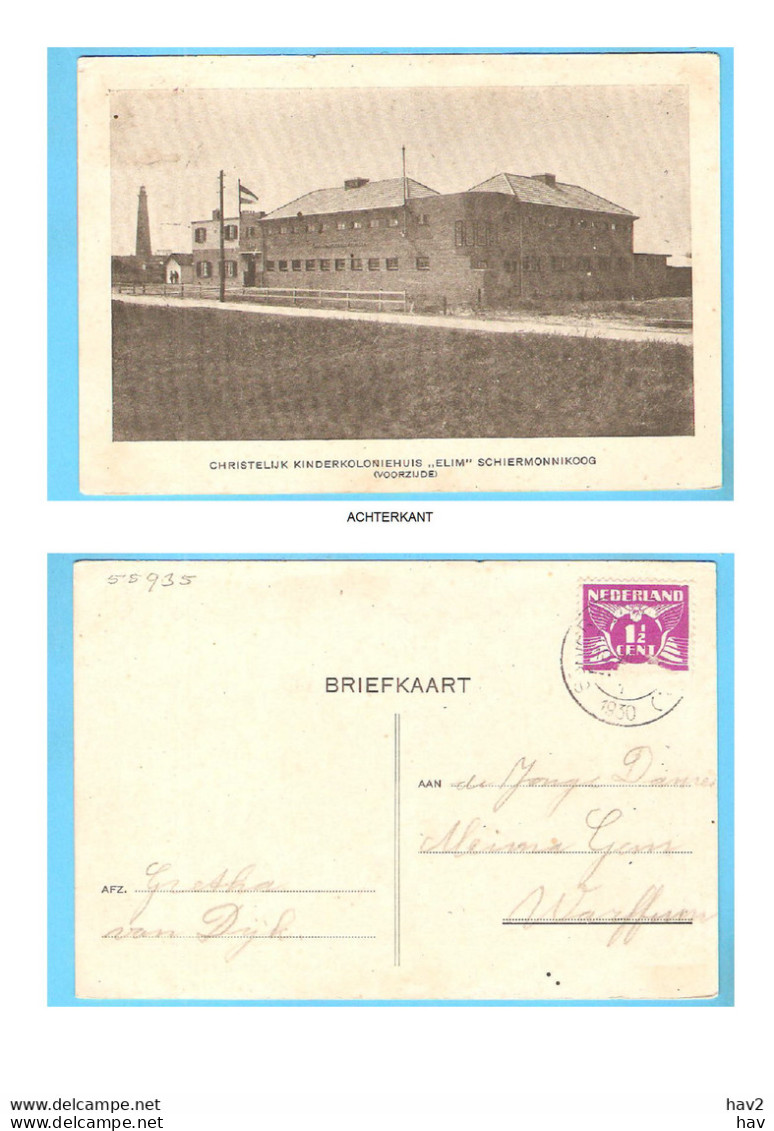 Schiermonnikoog Kinderkoloniehuis Elim '30 RY55935 - Schiermonnikoog