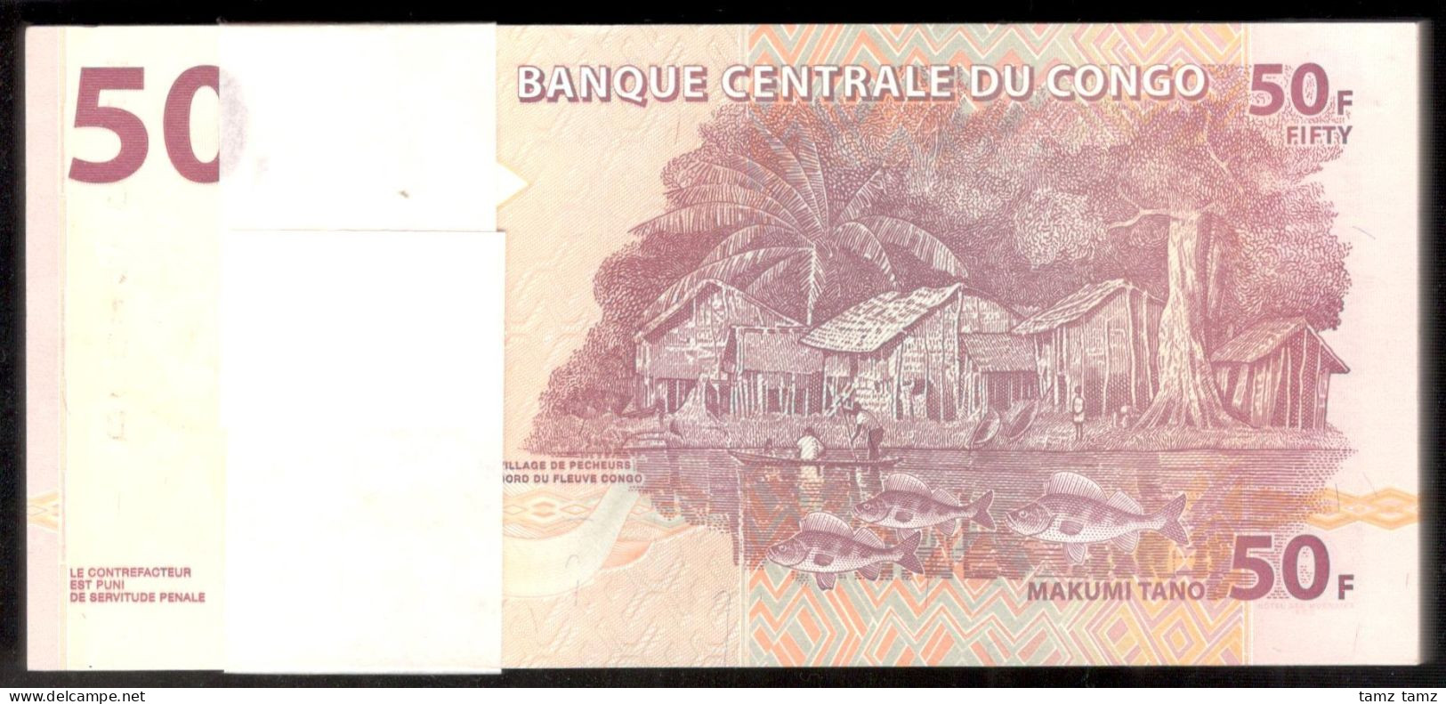 Lot 100 Pcs 1 Bundle Consecutive Congo 50 Francs 2013 UNC - Republic Of Congo (Congo-Brazzaville)