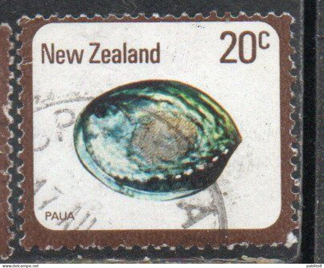 NEW ZEALAND NUOVA ZELANDA 1978 SHELLS PAUA HALIOTIS IRIS 20c USED USATO OBLITERE' - Used Stamps