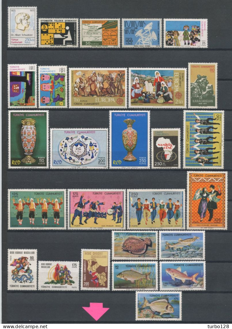 TURQUIE Année 1975 ** Complète N° 2116/2152 Neufs MNH Luxe C 52.45 € Jahrgang Ano Completo Full Year - Full Years