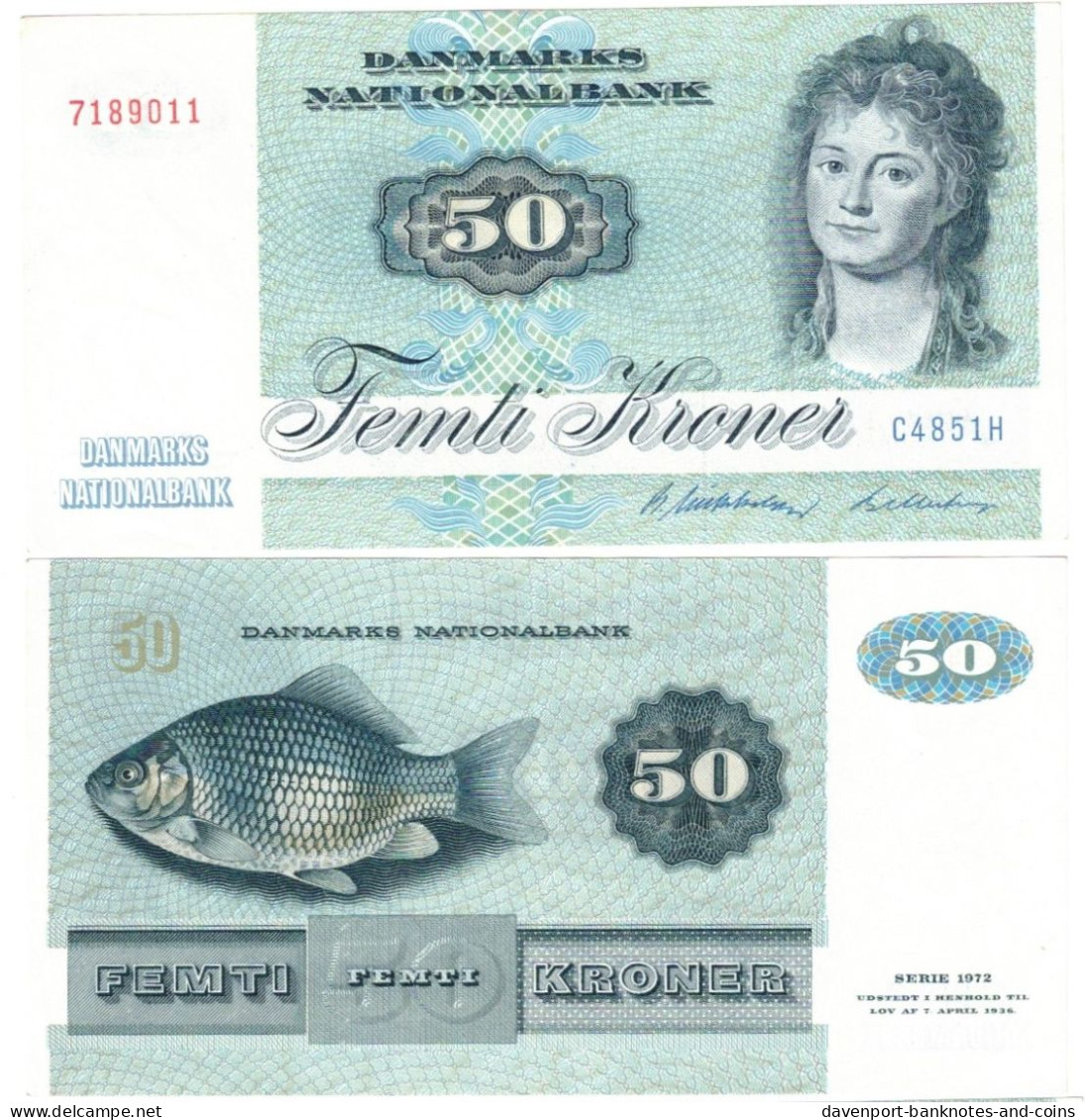 Denmark 50 Kroner 1985 EF "Mikkelsen/Billestrup" - Denmark