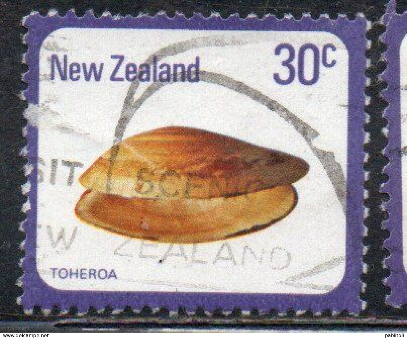 NEW ZEALAND NUOVA ZELANDA 1978 SHELLS TOHEROA PAPHIES VENTRICOSA 30c USED USATO OBLITERE' - Used Stamps