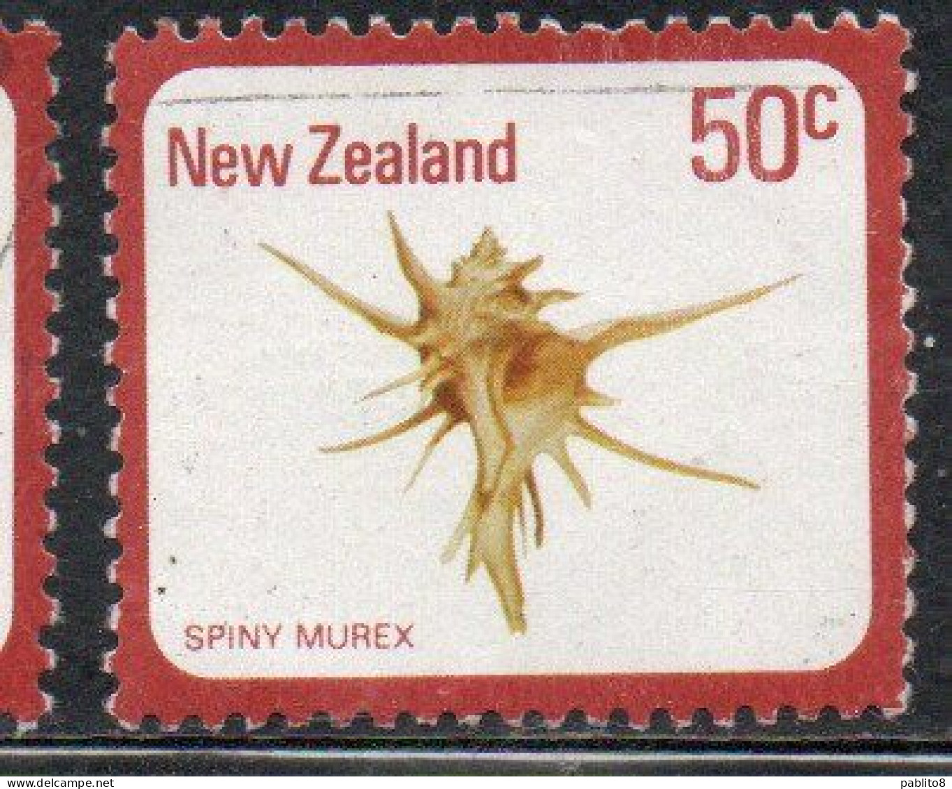 NEW ZEALAND NUOVA ZELANDA 1978 SHELLS SPINY MUREX POIRIERIA ZELANDICA 50c USED USATO OBLITERE' - Used Stamps