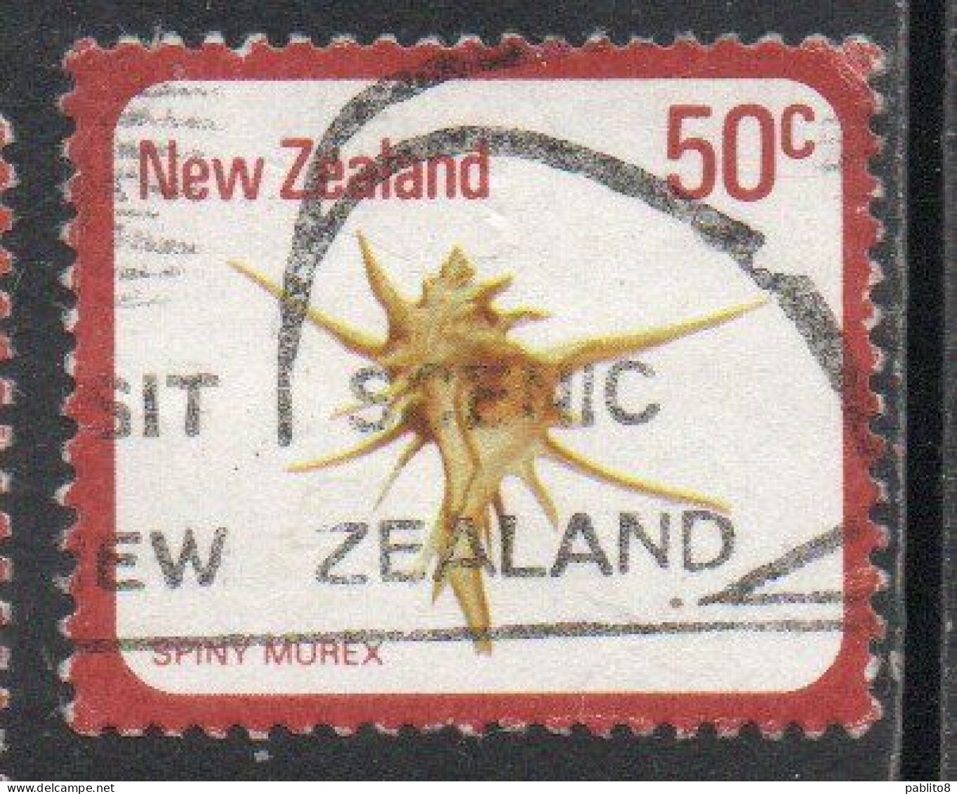 NEW ZEALAND NUOVA ZELANDA 1978 SHELLS SPINY MUREX POIRIERIA ZELANDICA 50c USED USATO OBLITERE' - Usati