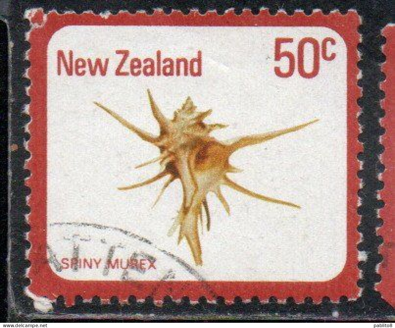 NEW ZEALAND NUOVA ZELANDA 1978 SHELLS SPINY MUREX POIRIERIA ZELANDICA 50c USED USATO OBLITERE' - Used Stamps