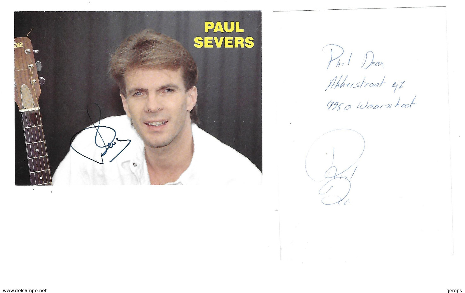 Postkaart Muziek Paul Severs  + Handtekening - Autogramme