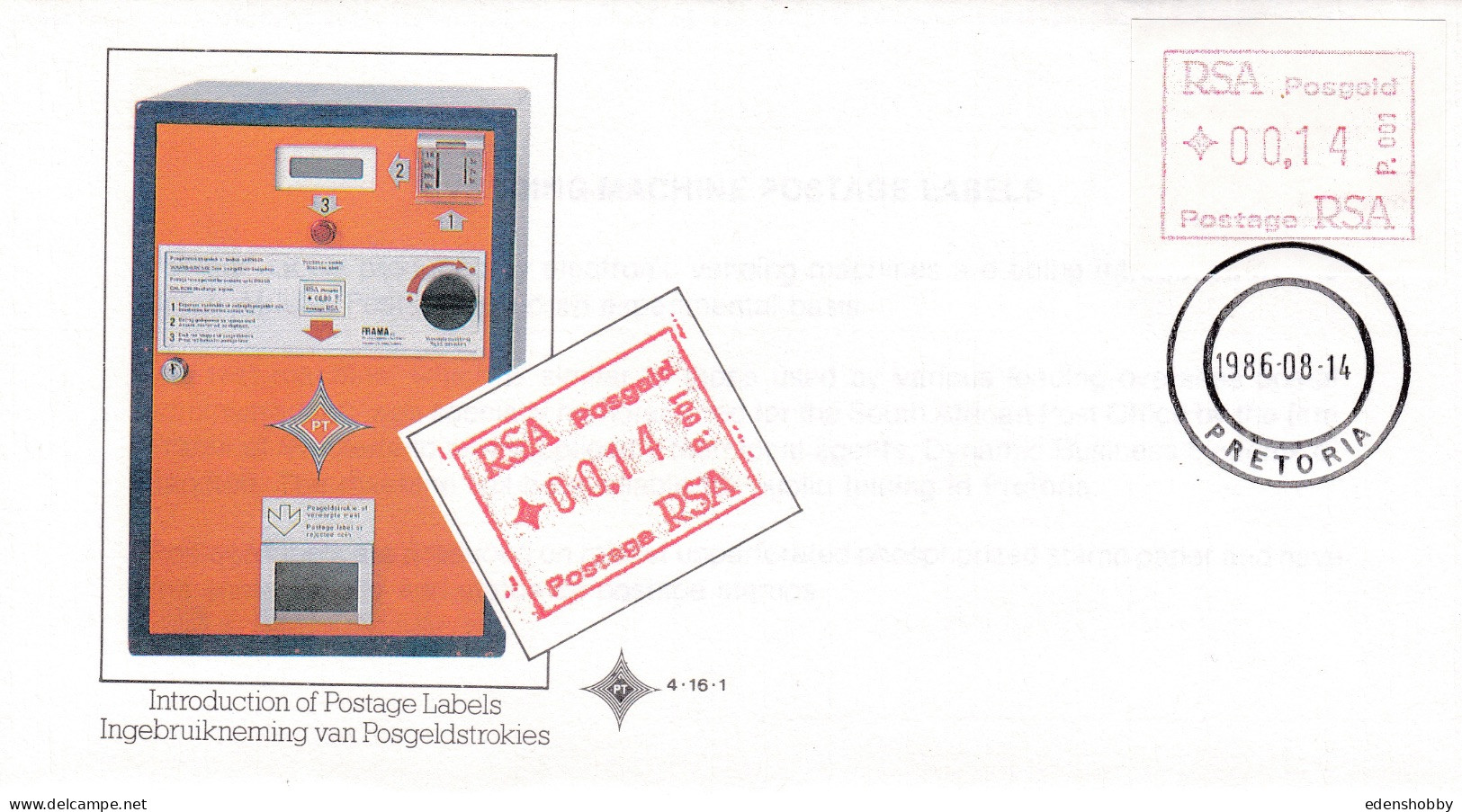 1986 SOUTH AFRICA RSA 7 Official First Day Covers FDC 4.15, 4.15.1, 4.16, 4.16.1, 4.17, 4.18. 4.19 - Briefe U. Dokumente