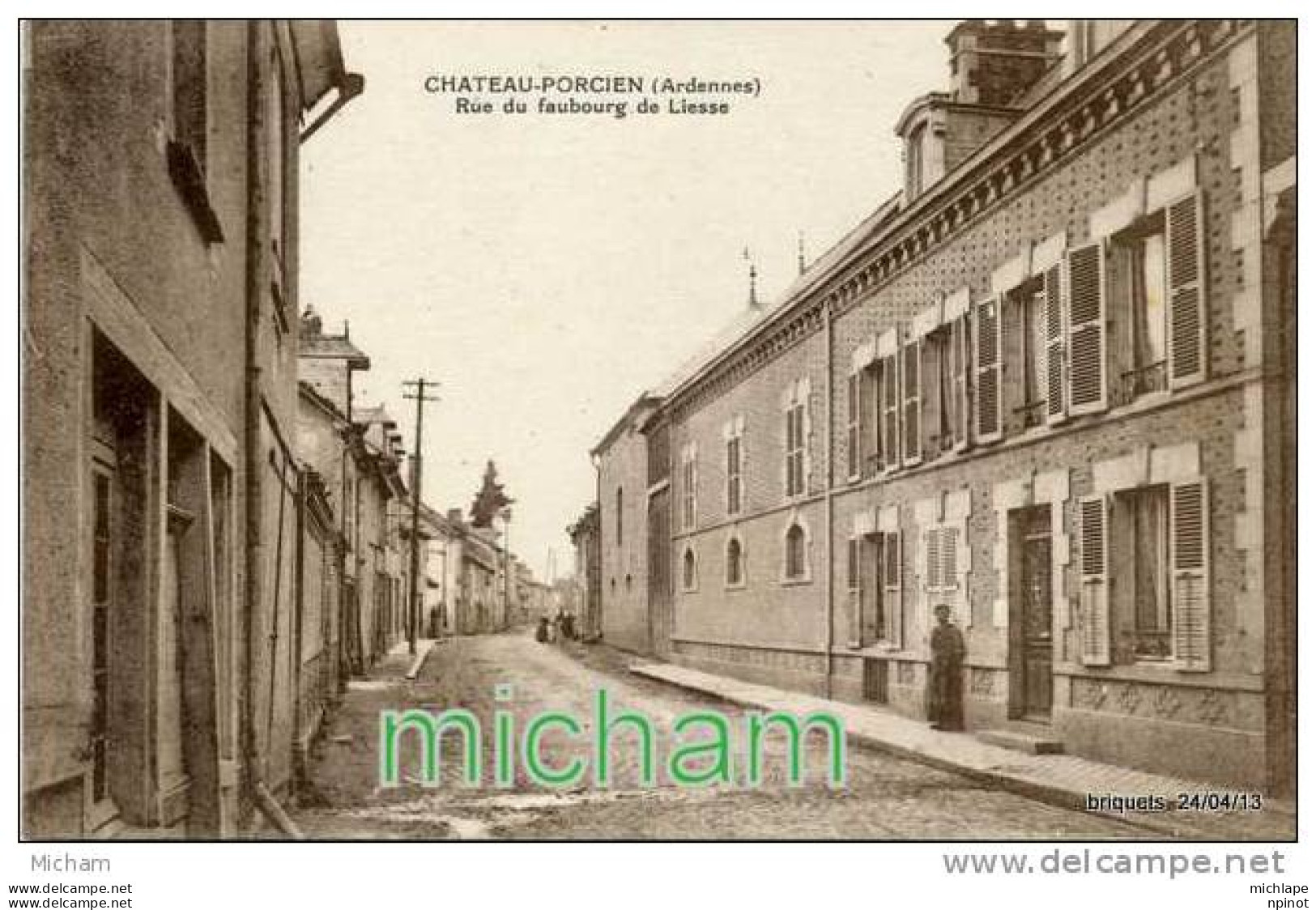 CPA 08   CHATEAU PORCIEN   RUE  DU FAUBOURG DE LIESSE   TB ETAT - Chateau Porcien