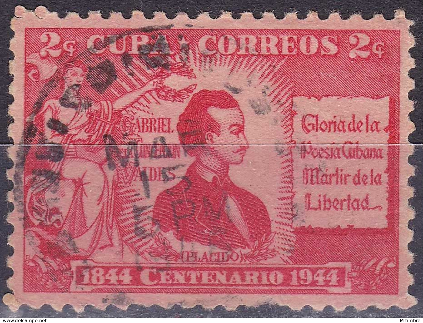 Cuba YT 294 Mi 205 Année 1946 (Used °) Gabriel De La Concepción Valdés - Poète - Gebruikt