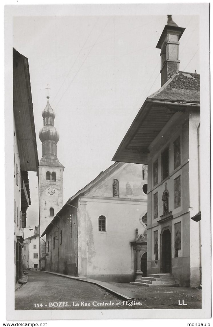 73. CPSM. Savoie. Tarentaise. Bozel. La Rue Centrale Et L'église - Bozel