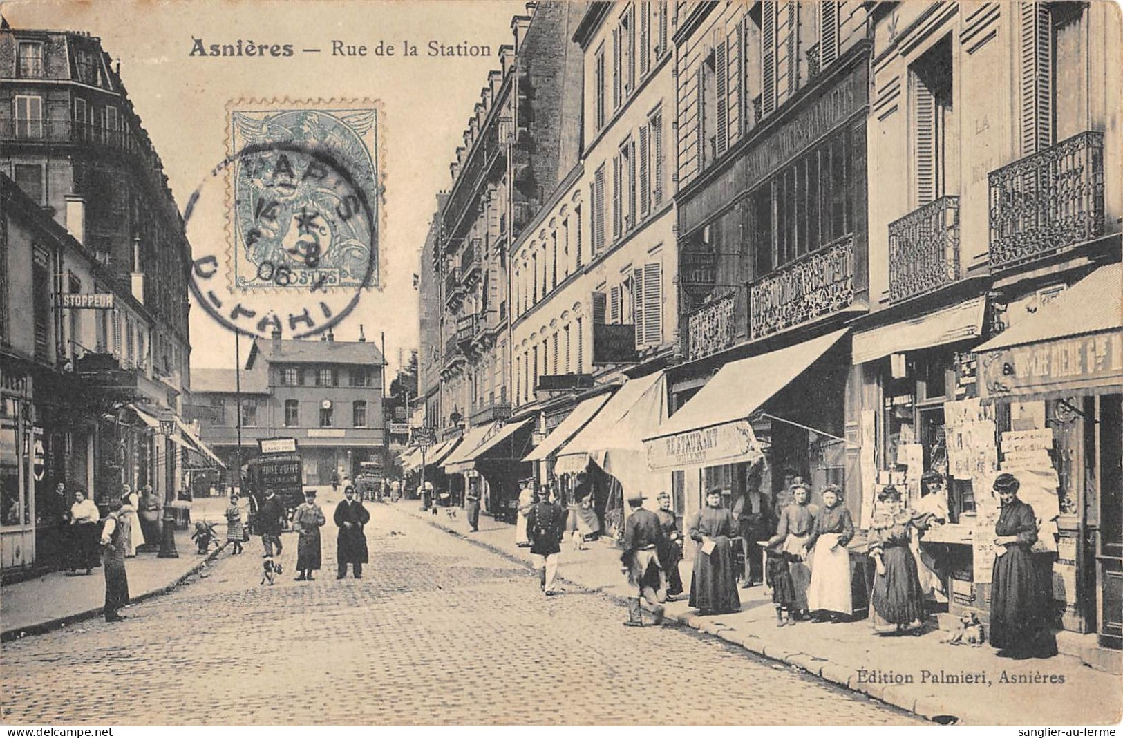 CPA 92 ASNIERES / RUE DE LA STATION - Asnieres Sur Seine