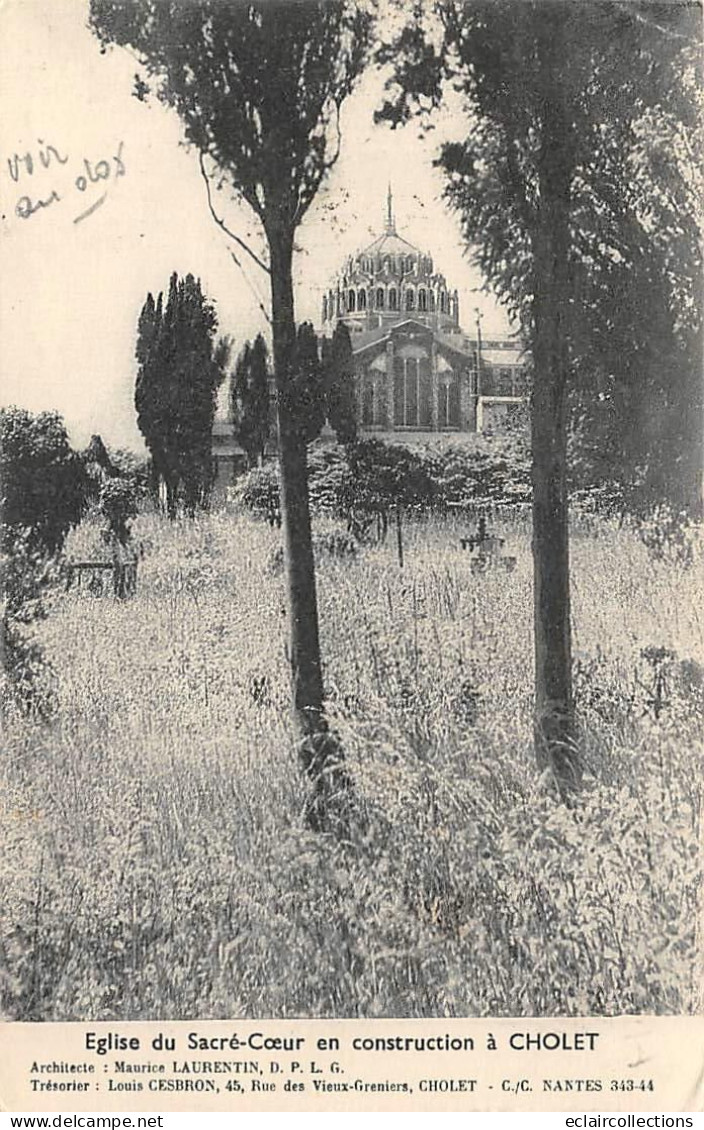 Cholet      49    Divers. Le Sacré Coeur. En Construction Ecrite Par L'architecte Pour M. De Guisti   (rare) (Voir Scan) - Cholet