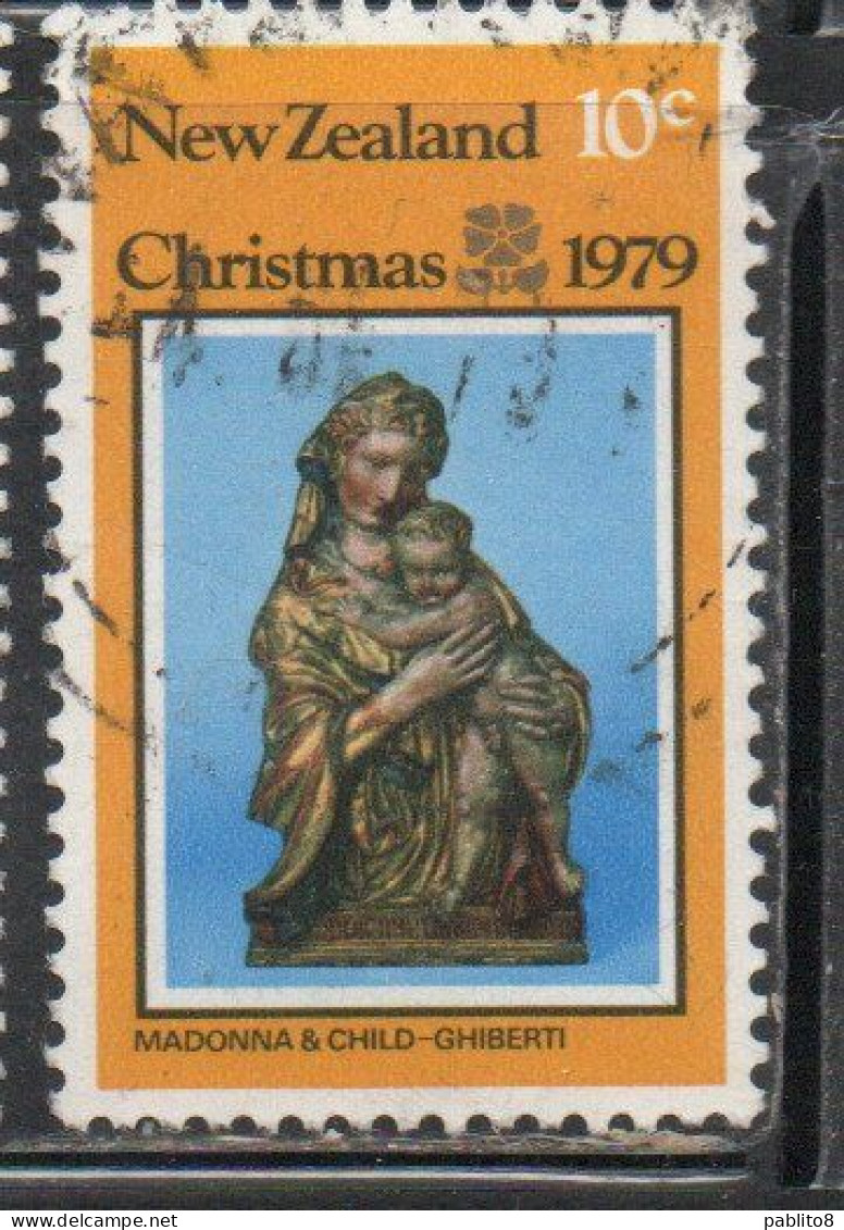NEW ZEALAND NUOVA ZELANDA 1979 VIRGIN AND CHILD CHRISTMAS NATALE NOEL WEIHNACHTEN NAVIDAD 10c USED USATO OBLITERE' - Used Stamps