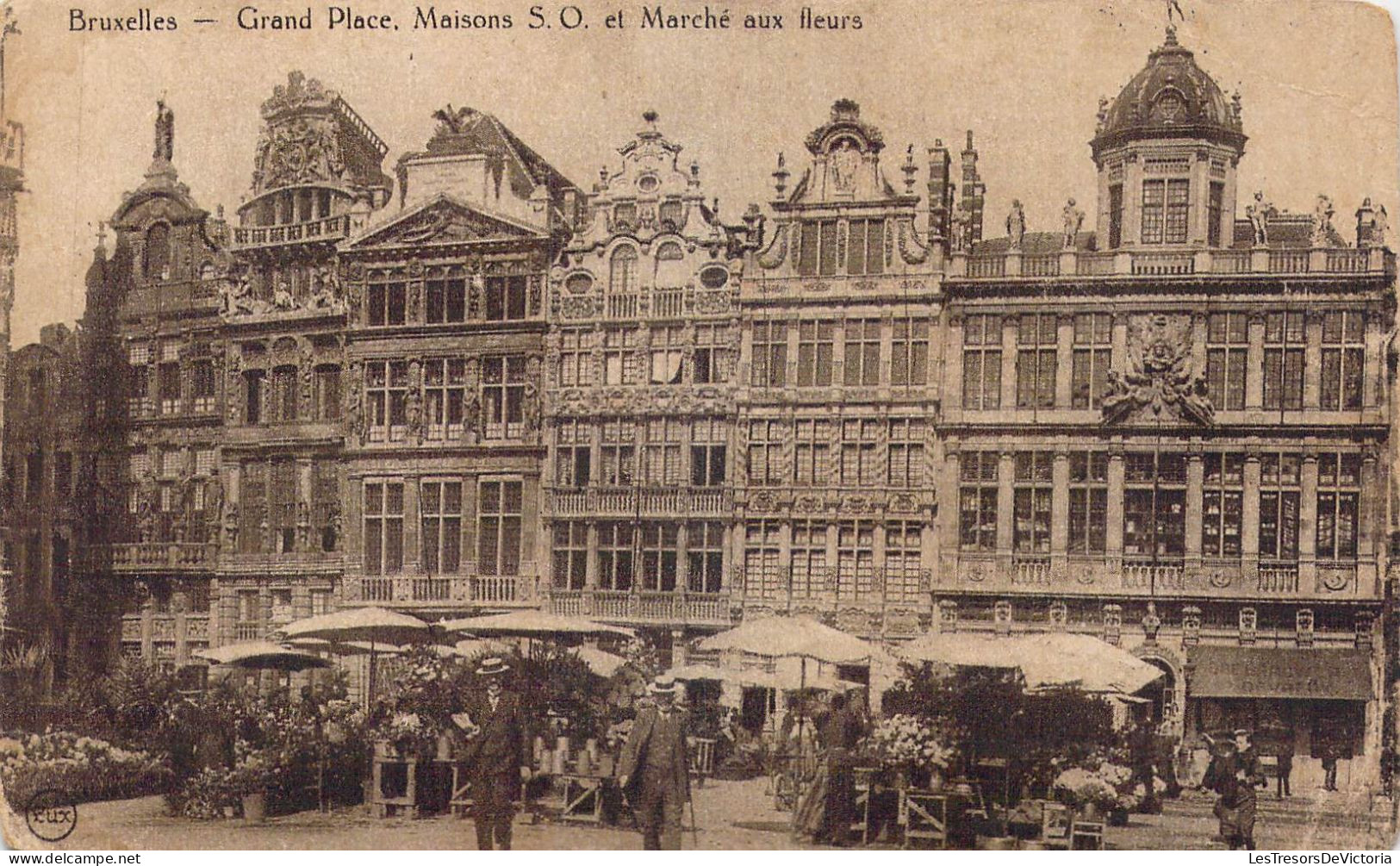 BELGIQUE - Bruxelles - Grand Place - Maisons S.O. Et Marché Aux Fleurs - Carte Postale Ancienne - Plätze