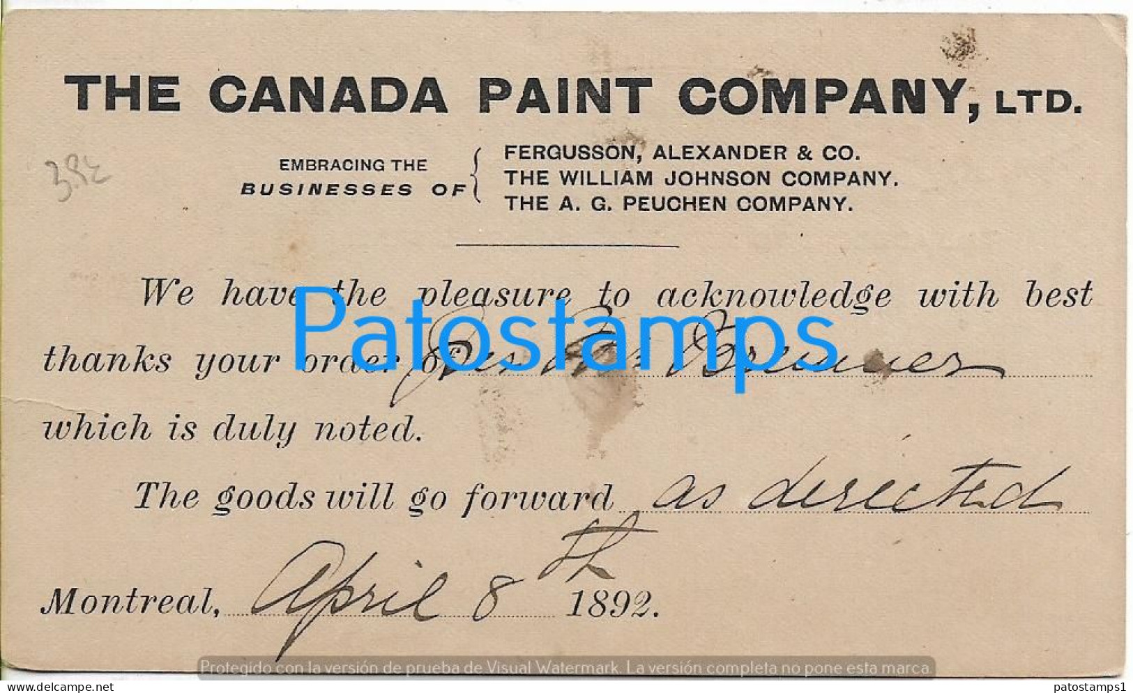 212467 CANADA MONTREAL CANCEL YEAR 1892 POSTAL STATIONERY POSTCARD - Altri & Non Classificati