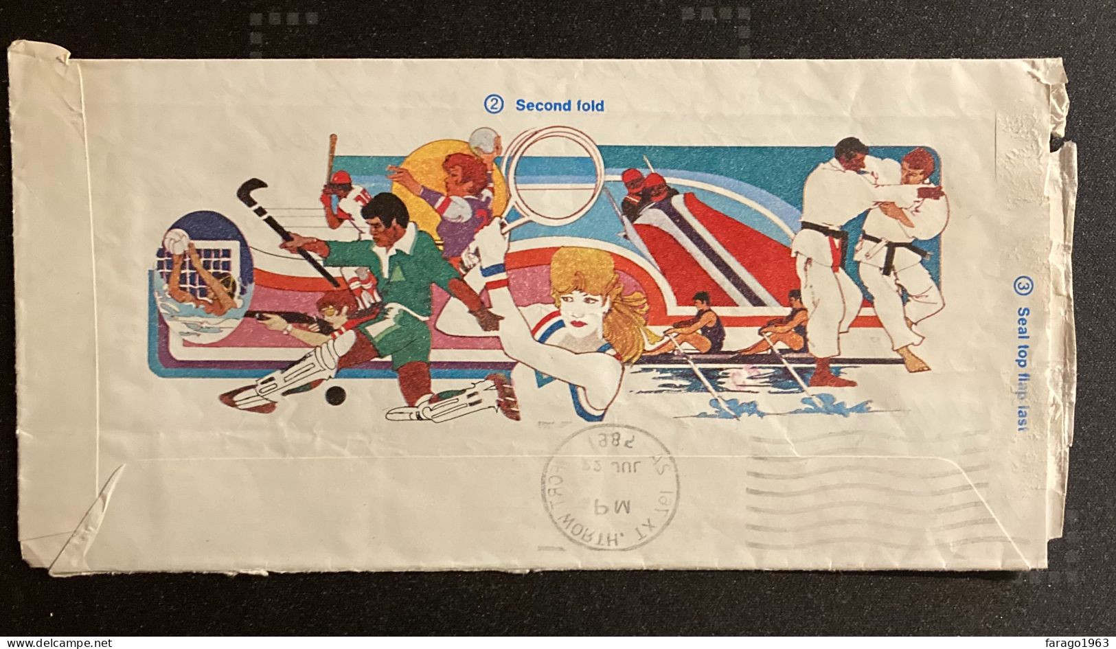 1985 United States 84 Olympics Equestrian Aerogramme Commercially Used To ENGLAND - 1981-00