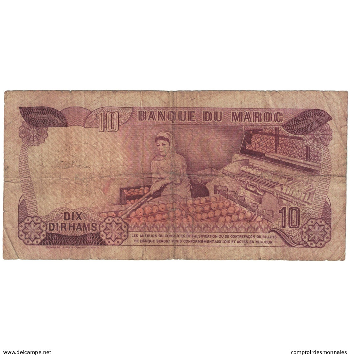 Billet, Maroc, 10 Dirhams, KM:57a, B - Marokko