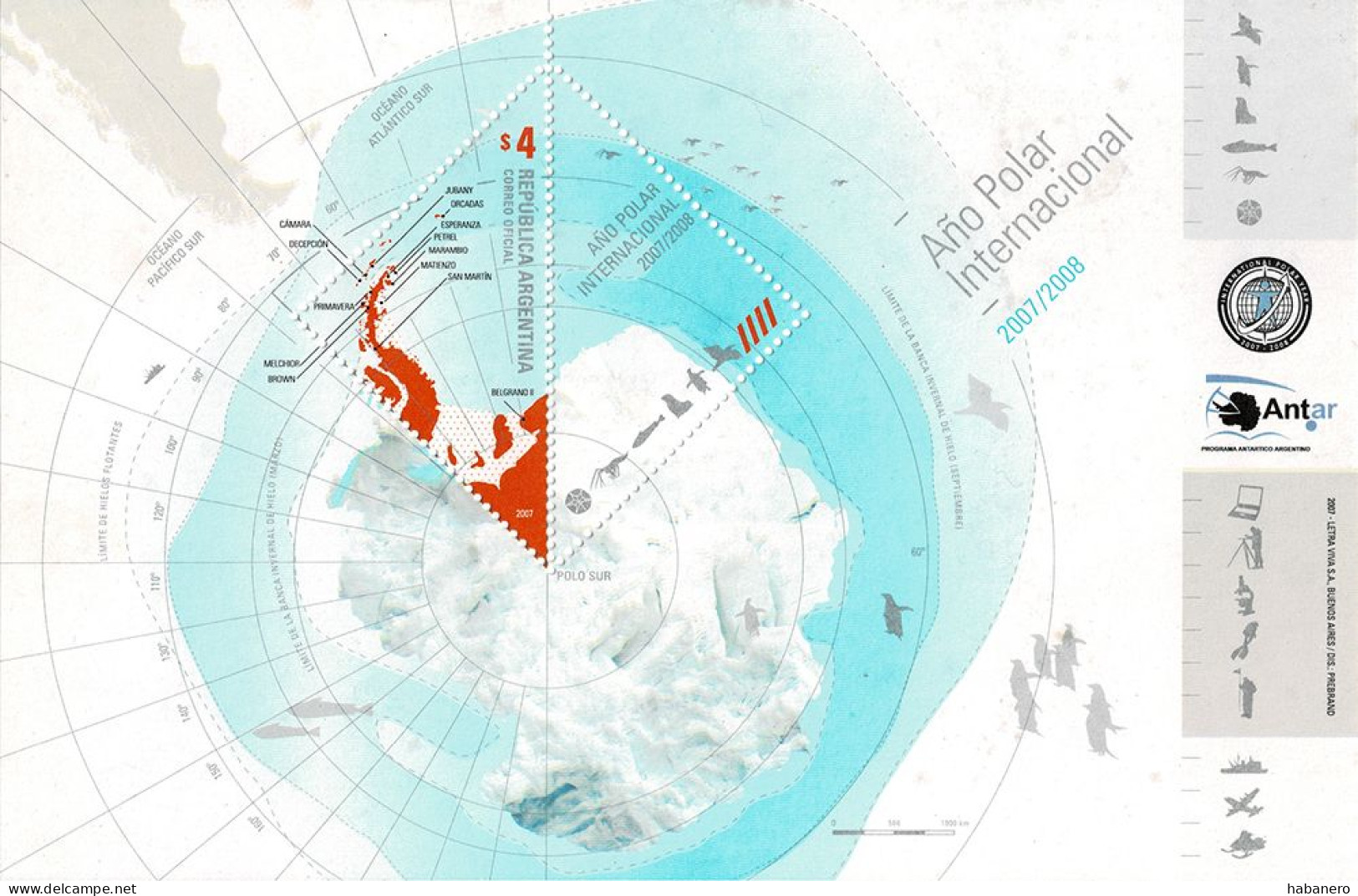 ARGENTINA 2007 Mi BL 94 INTERNATIONAL POLAR YEAR MINT MINIATURE SHEET ** - Blocs-feuillets