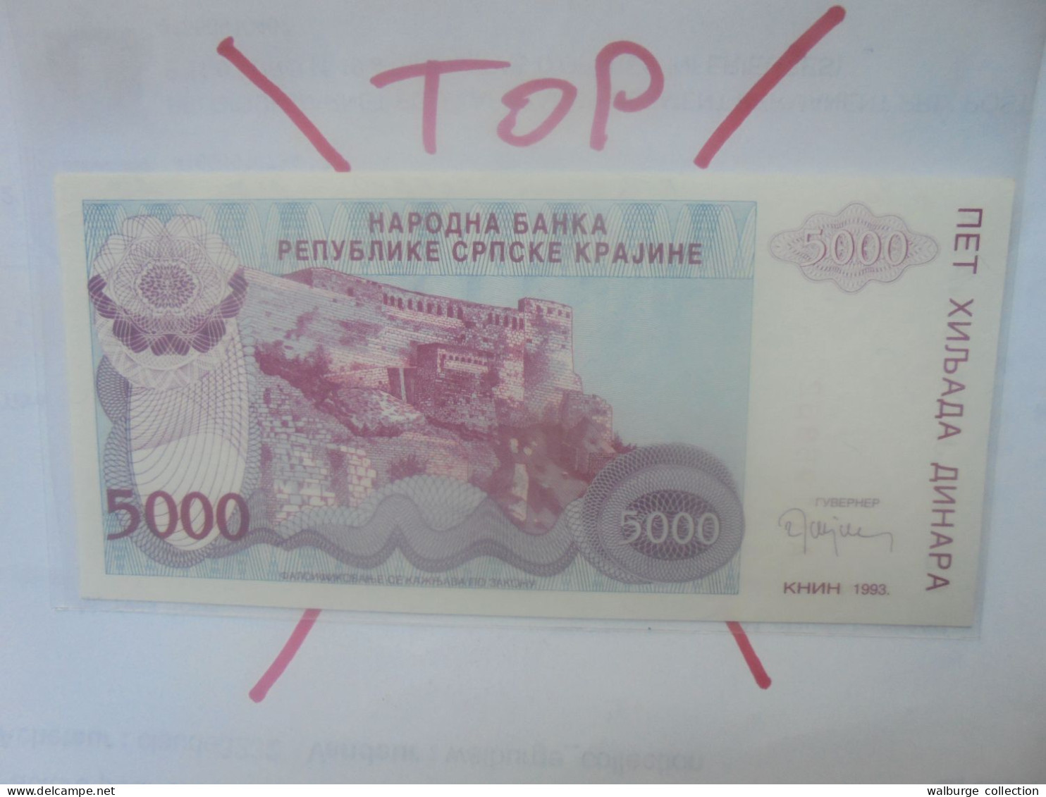 République Serbe (KNIN) 5000 DINARA 1993 Neuf (B.30) - Serbien