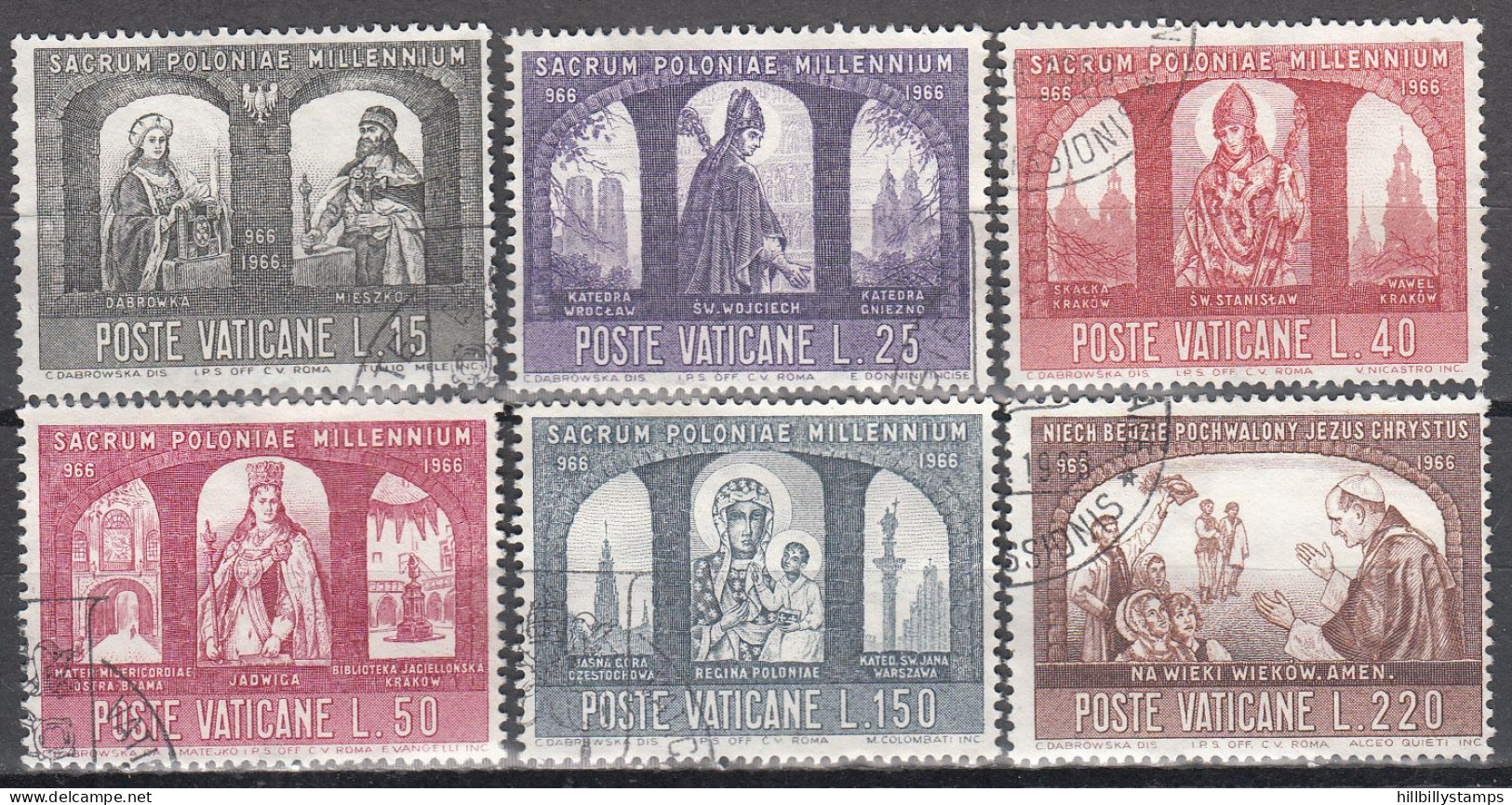 VATICAN   SCOTT NO 433-38   USED   YEAR  1966 - Gebraucht