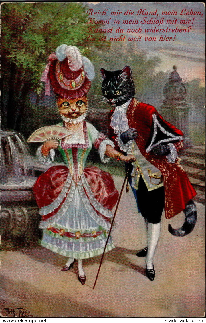 Thiele, Arthur Reich Mir Die Hand Katzen Vermenschlicht Barock Romantik I-II (Randmangel) Chat - Thiele, Arthur