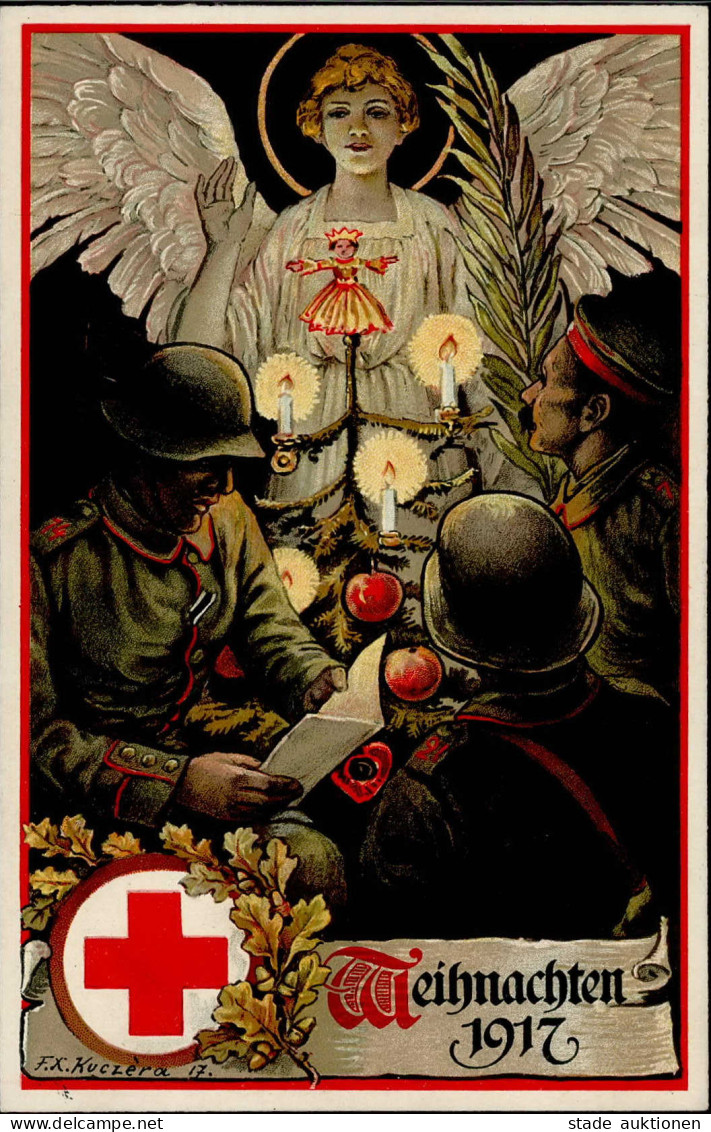 WK I Rotes Kreuz Weihnachten 1917 Künstlerkarte Sign. Kuczera, Franz I- Noel - Weltkrieg 1914-18