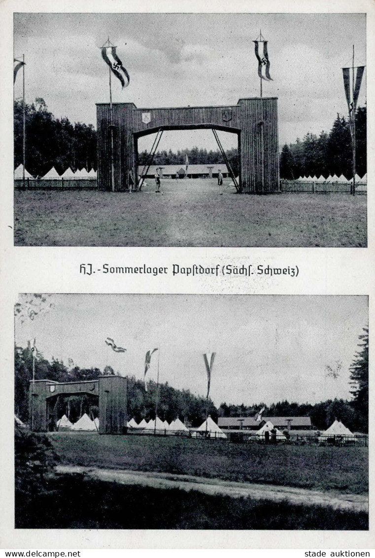 HITLERJUGEND WK II - HJ-SOMMERLAGER PAPSTDORF Sächs.Schweiz 1941 I - Guerra 1939-45