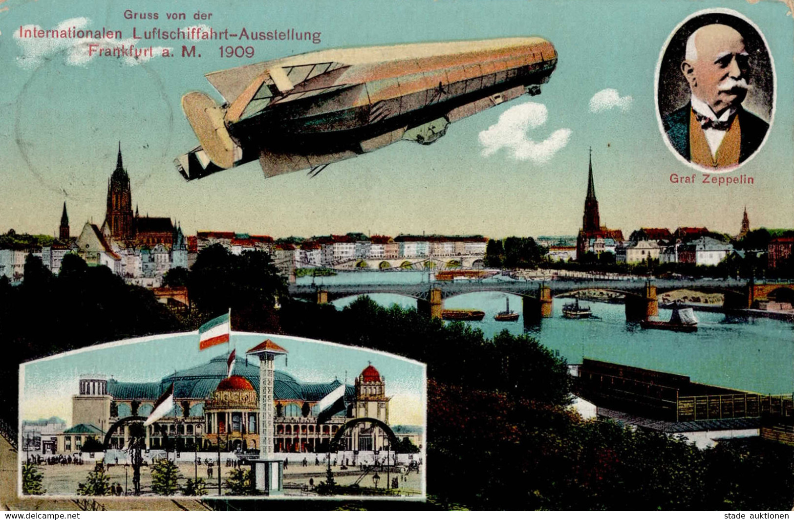 FRANKFURT/Main ILA 1909 - Gruss Von Der ILA 1909 (Klement 4) I-II Montagnes - Zeppeline