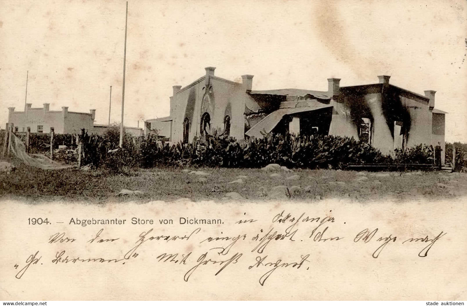 Kolonien Deutsch-Südwestafrika Abgebrannter Store In Dickmann Feldpost Stempel Okahandja 1905 II (bestossen, Fleckig) Co - Histoire