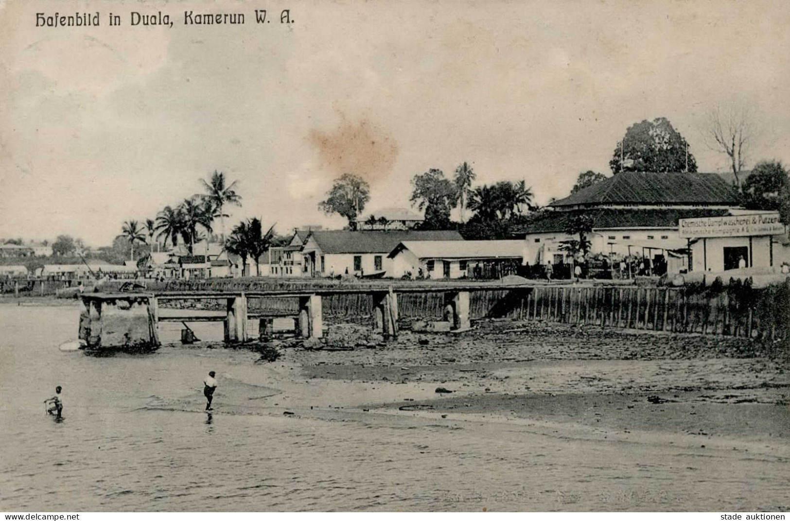 Kolonien Kamerun Duala Hafenbild II (Marke Entfernt, Fleckig) Colonies - Geschichte