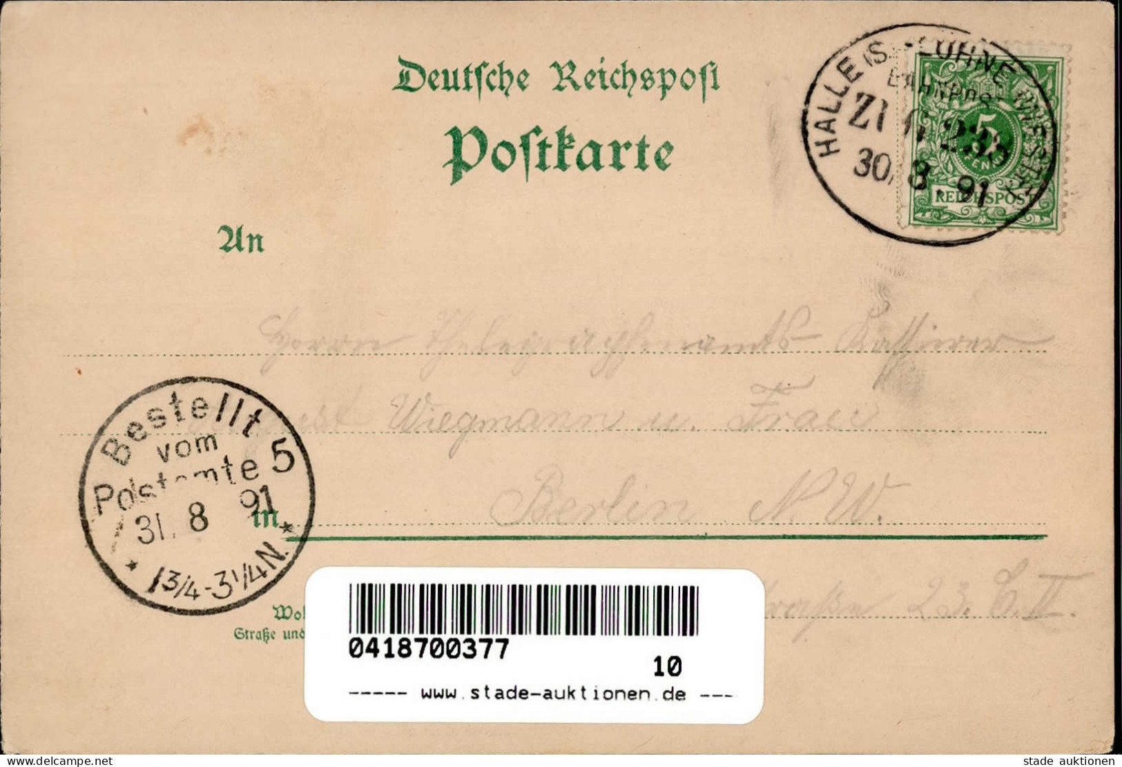 Vorläufer Bad Salzdetfurth (3202) 1891 I-II (Ecken Abgestossen) - Sonstige & Ohne Zuordnung