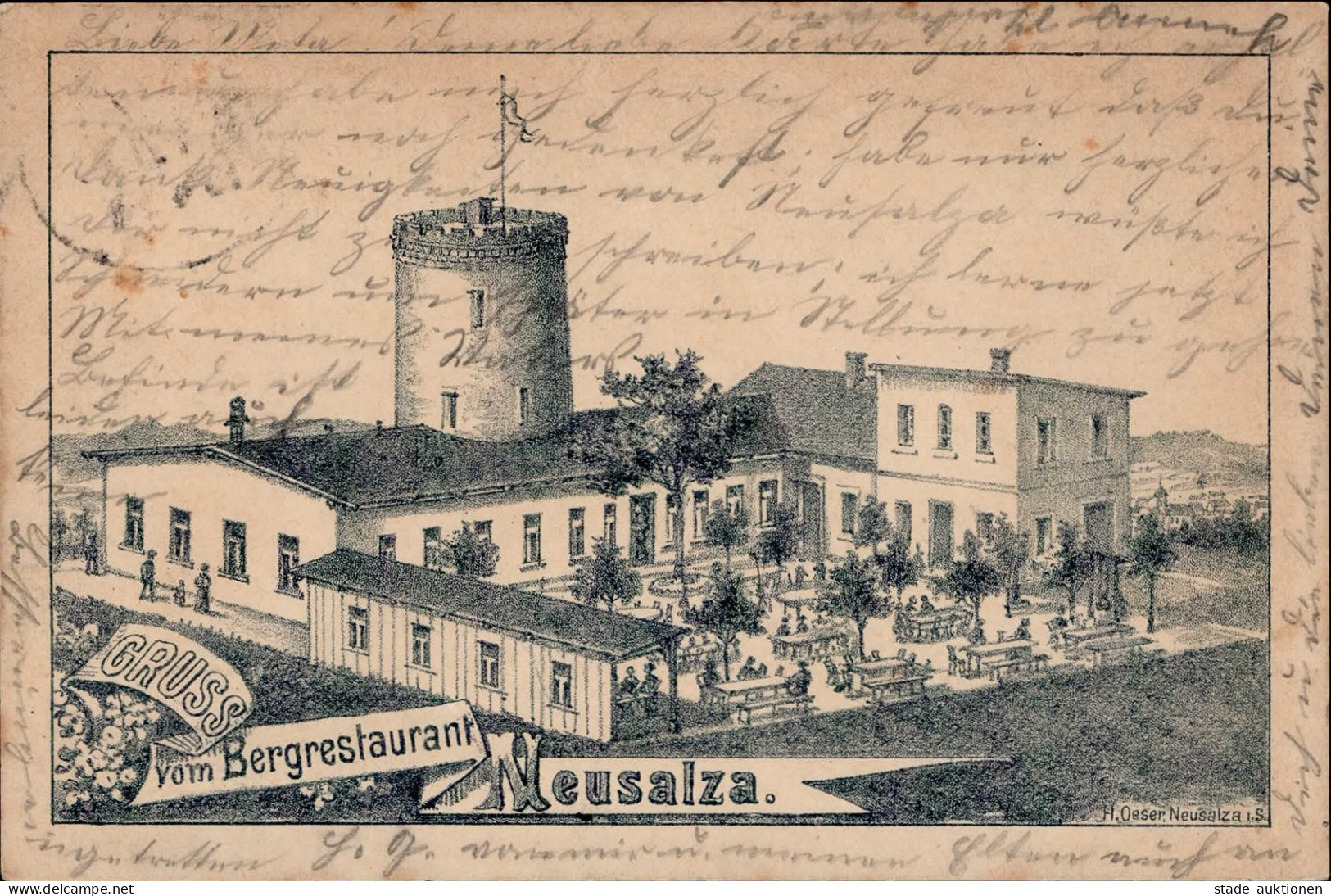 Vorläufer Neusalza (o-8713) Gasthaus Bergrestaurant 1898 I-II (VS/RS Fleckig) - Sonstige & Ohne Zuordnung