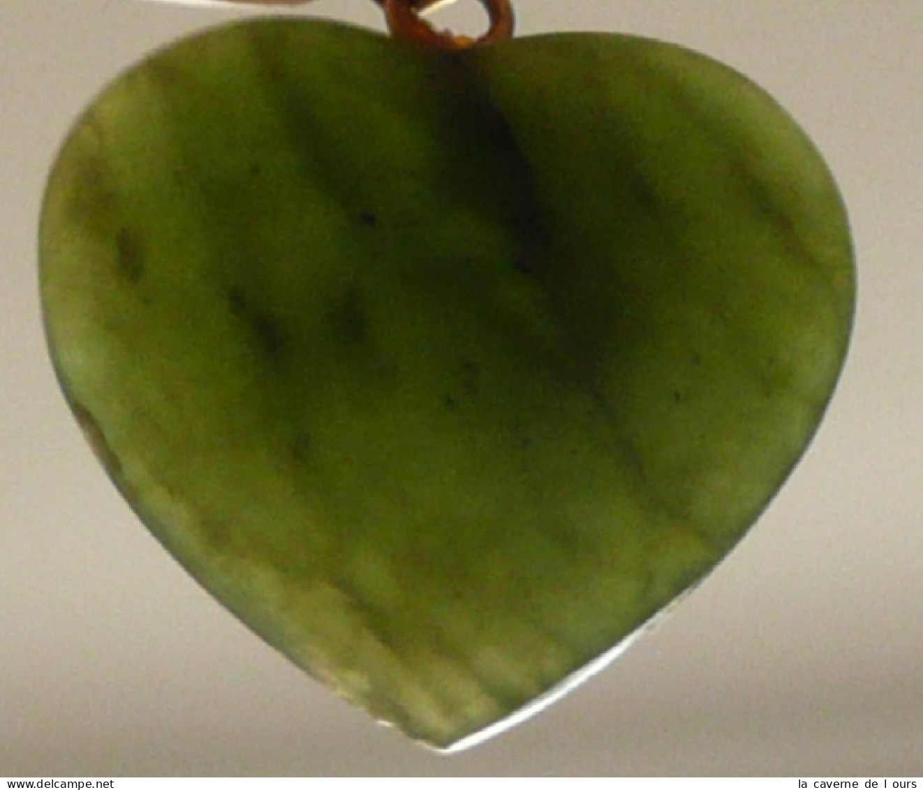 Rare Ancien Pendentif En Pierre Polie Forme De Coeur Jade ?? - Pendentifs