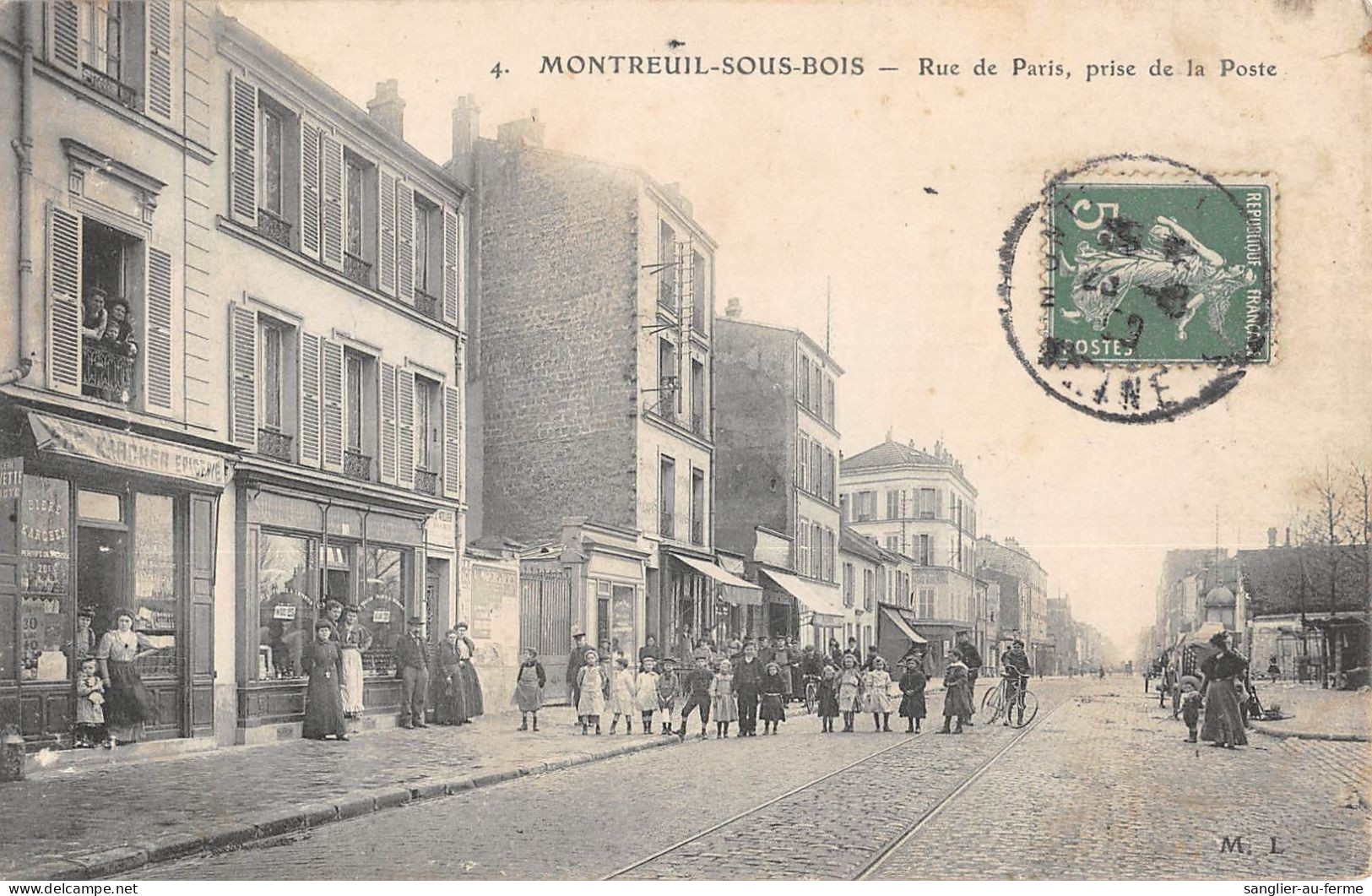 CPA 93 MONTREUIL SOUS BOIS / RUE DE PARIS PRISE DE LA POSTE - Montreuil