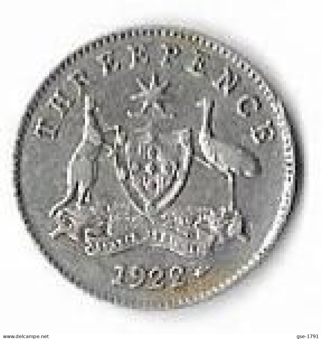 AUSTRALIE GEOGES V, 3 Pence,     Argent  1922 Melbourne   TB - Unclassified