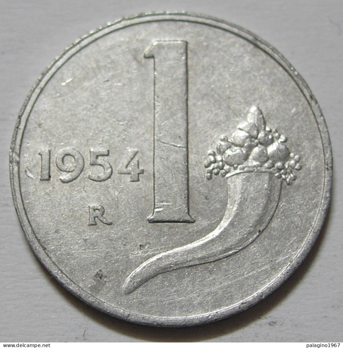 REPUBBLICA ITALIANA 1 Lira Cornucopia 1954 BB  - 1 Lira