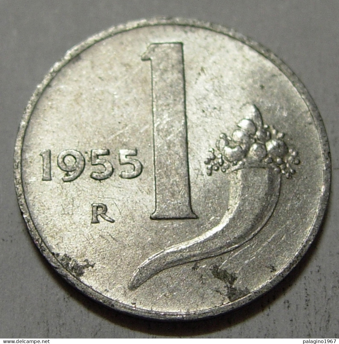 REPUBBLICA ITALIANA 1 Lira Cornucopia 1955 BB  - 1 Lira