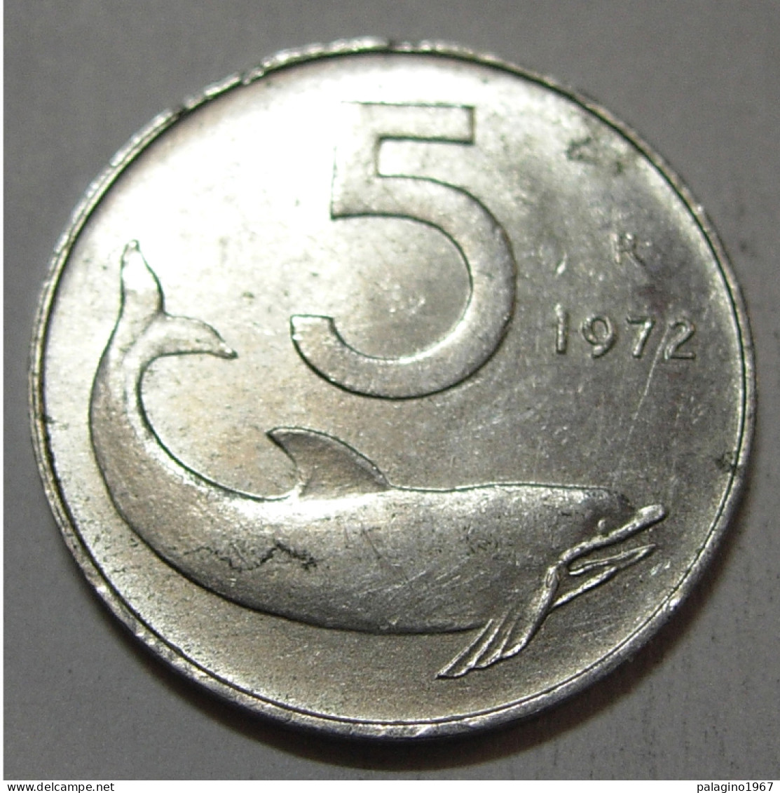 REPUBBLICA ITALIANA 5 Lire Delfino 1972 SPL  - 5 Lire