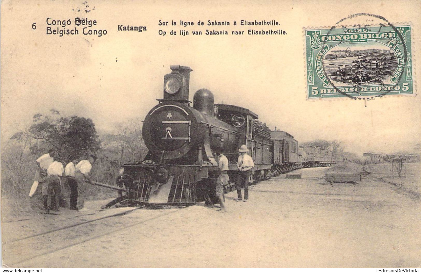 Congo Belge - Katanga - Sur La Ligne De Sakania à Elisabethville - Train - Animé- Carte Postale Ancienne - Belgian Congo