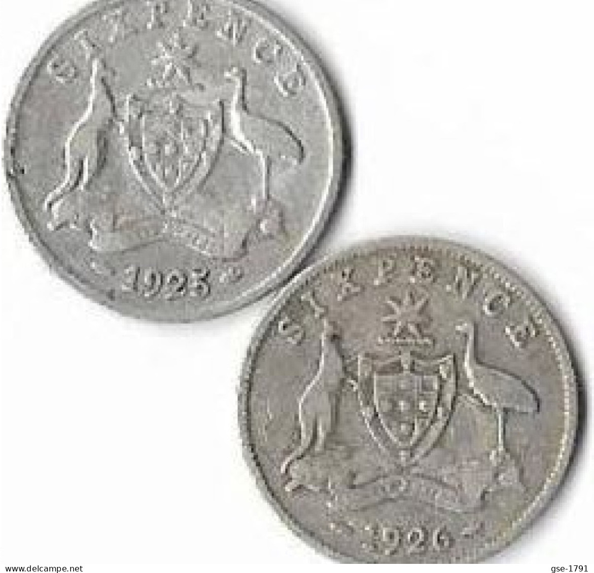 AUSTRALIE  GEORGES V  ,6 Pence,   Lot De 2,1925 & 1926  Argent , TTB - Non Classés
