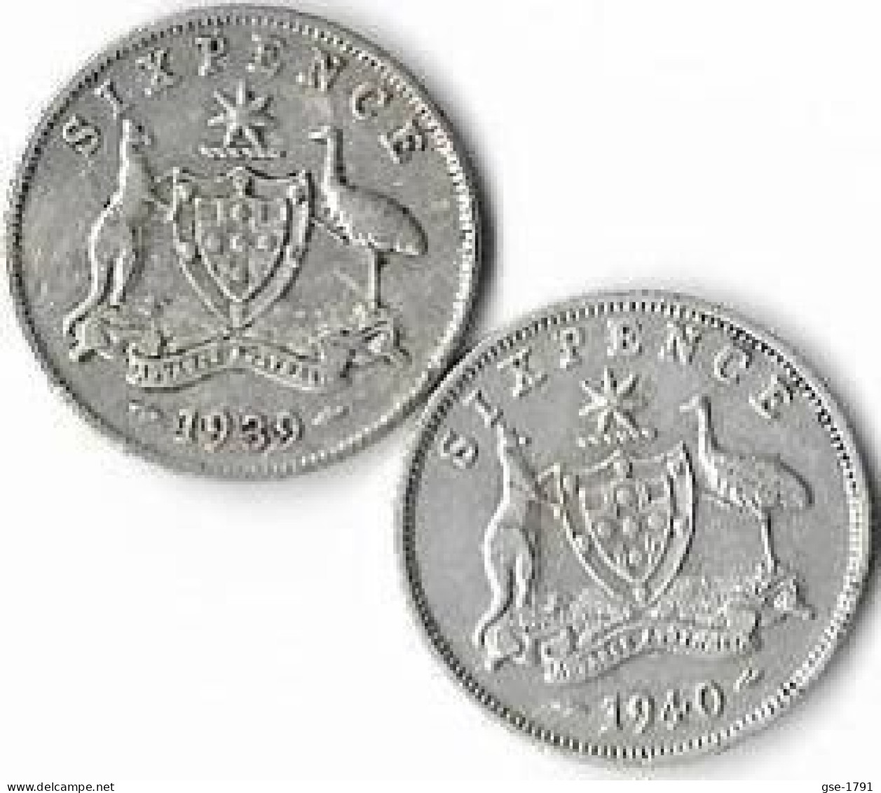 AUSTRALIE  GEORGES VI  ,6 Pence,   Lot De 2,1939 ,1940  Argent , TTB - Non Classés