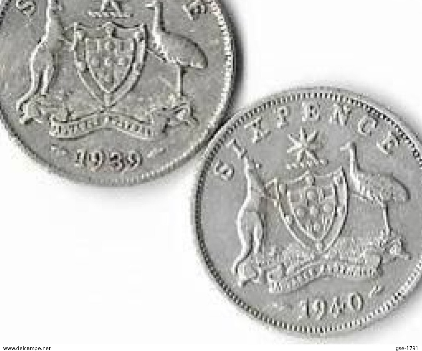 AUSTRALIE  GEORGES VI  ,6 Pence,   Lot De 2,1939 ,1940  Argent , TTB - Unclassified