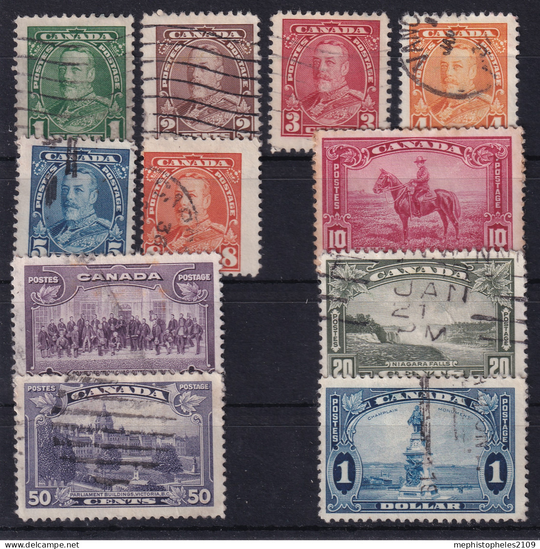 CANADA 1935 - Canceled - Sc# 217-227 - Complete Set! - Gebraucht