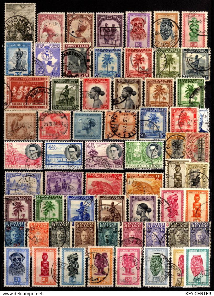 5291-INTERESTING LOT Of USED STAMPS From BELGIAN CONGO.LOTE De Sellos USADOS CONGO BELGA.Lot TIMBRES UTILISÉS Du CONGO B - Sammlungen