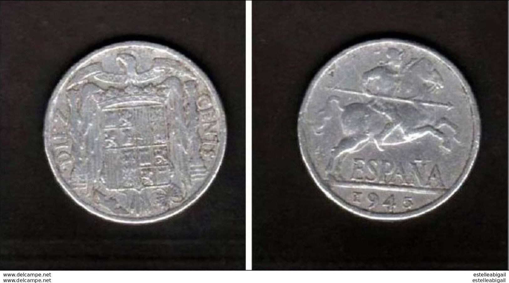 *  10C  Espana 1945    Thimonier 064  * - 10 Centimos